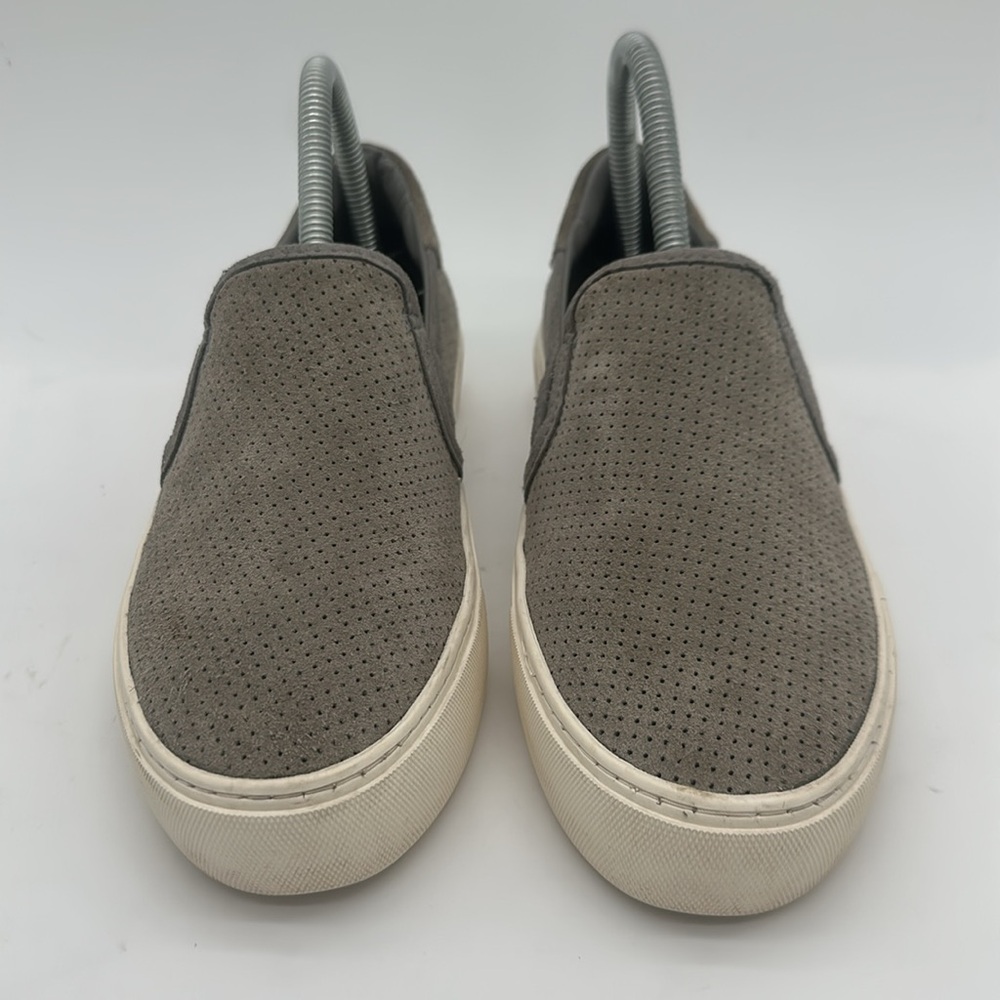 UGG Shoes Women 6.5 Abies Perforated Platform Slip On Sneaker 1108631 Gray Suede - Picture 7 of 14